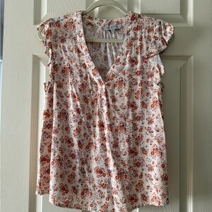 Floral Ruffle Sleeve Top